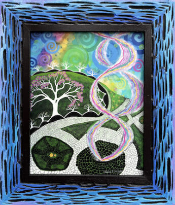 "The Earth Sings to the Sky" -  (hand-carved, hand-painted) Basswood Frame